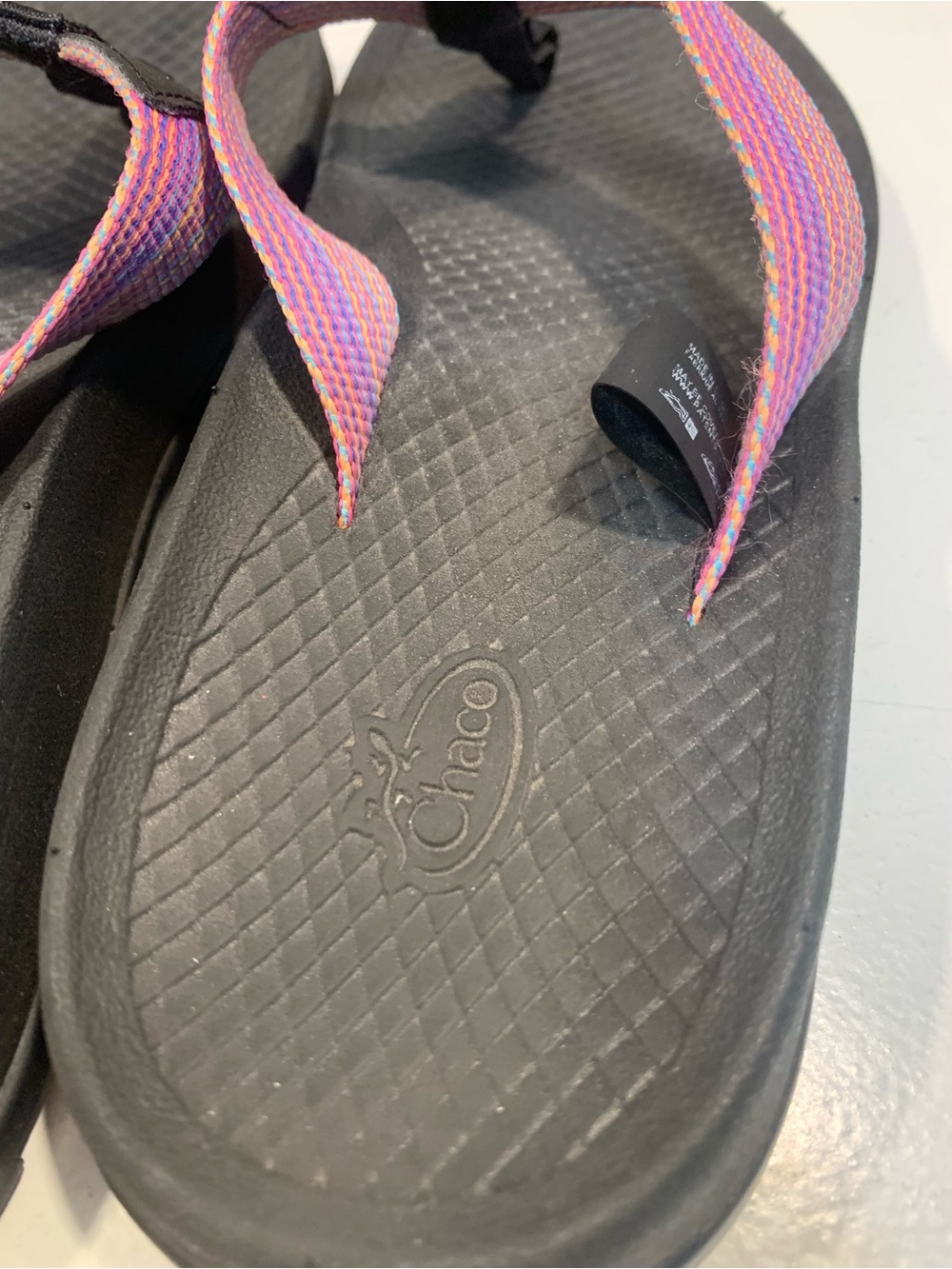Chaco Womens Lowdown Flip Flop Pink Black Sz 6 Vacation Summer Casual Beach - Picture 7 of 7